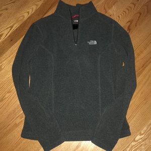 North Face gray fleece quarter zip